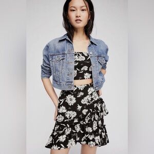 NWOT Free People I’ve Got A Feeling Two Piece Coord Set Floral Crop Top Skirt M